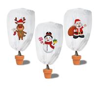 Cappuccio Protezione per Piante, 3 Pezzi Protezione Invernale per Piante in Vaso, 90x110 cm Coperture Decorative in Tessuto non Tessuto con Cordoncino Chiusura Lampo, Copertura Piante Inverno Antigelo