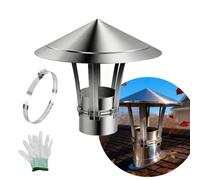 Cappuccio rotondo per camino 201 Comignolo in Acciaio Inox | Argento 1,9-11,8 pollici: protezione canna fumaria for caminetto(5.3inch)