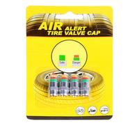 Cappuccio Valvola Pneumatici Con Allarme Aria | Indicatore Sensore 4 Pezzi | Controllo Pressione Gomme Cappucci Valvola,per SUV Auto Moto Veicoli Manutenzione Viaggi Lunghi Trasporto