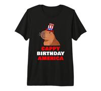 Cappy Birthday America 250 Years Cute Capybara American Maglietta Premium