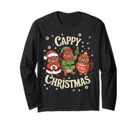Cappy Christmas Funny Capybara Xmas Maglia a Manica