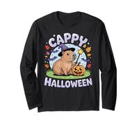 Cappy Halloween Funny Cute Capybara Wizard Halloween Maglia a Manica