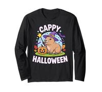 Cappy Halloween Funny Cute Capybara Wizard Halloween Maglia a Manica