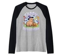 Cappy Halloween Funny Cute Capybara Wizard Halloween Maglia con Maniche Raglan