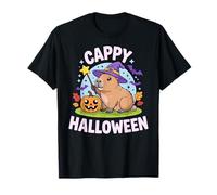 Cappy Halloween Funny Cute Capybara Wizard Halloween Maglietta