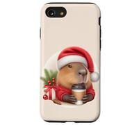 CAPPY NATALE! Babbo Natale Capybara Bere Caffè Meme Custodia per iPhone SE (2020) / 7/8