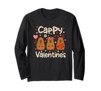 Cappy Valentines Capybara Cute Kawaii Love Hearts Maglia a Manica