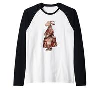 Capra Antropomorfa in Abito Patchwork Vintage Maglia con Maniche Raglan