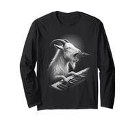 Capra che suona la tastiera pianista amante degli animali Maglia a Manica
