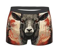 Capra Demone Oscuro Satanico Rosso Uomo Boxer Aderenti Elastico Slip Mutande Classico Underwear Flessibile Boxer Slip XL