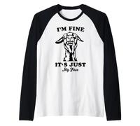 Capra Divertente, è Solo la mia Faccia Maglia con Maniche Raglan