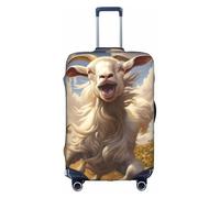 Capra Frolic Stampa Cerniera Nascosta Copertura Decorativa Valigie Lavabile Viaggio Bagaglio Protector, bianco, M
