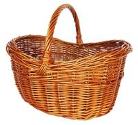 Capra Group Cesto in vimini intero per la raccolta funghi e frutti, interamente realizzato a mano, robusto e di origine europea, 43x32xh25