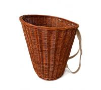 Capra Group - Gerla Raccolta Funghi Grande in Vimini con Spallacci 40x35xH40 cm - Cesto a Spalla Capiente per Funghi, Castagne e Prodotti del Bosco - Intreccio Naturale Aerato