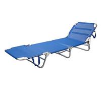 Capra Group Lettino da spiaggia in alluminio Capri 192x56x24h, sdraio pieghevole in 4, con elastici per un miglior sostegno e pratiche maniglie per il trasporto