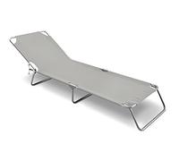 Capra Group Sdraio pieghevole e brandina mare e spiaggia, con maniglie per il trasporto, regolabile in 5 posizioni, colore grigio