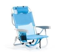 Capra Group Sdraio spiaggina BALI, in alluminio, 8 posizioni reclinabili, braccioli, cuscino, tasche laterali, borsa frigo, spallacci zaino