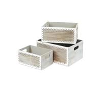 Capra Group Tris di cassette in legno con manici 38X28X15 cm- contenitori portaoggetti e per documenti, cassette ideali per ogni ambiente di casa, cucina, camera, bagno