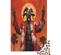 Capra|headed Conductor - Silhouette di palma e tramonto| Puzzle Divertenti Per Tutta La Famiglia 70x50cm/1000pcs Adulti