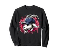 Capra in cappello da baseball Street Graffiti Style Art Felpa