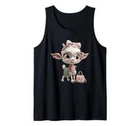 Capra Kawaii Carattere alla Moda Fattoria Animale Ritratto Canotta