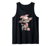 Capra Kawaii Carattere alla Moda Fattoria Animale Ritratto Canotta