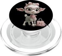 Capra Kawaii Carattere Alla Moda Fattoria Animale Ritratto PopSockets PopGrip per MagSafe