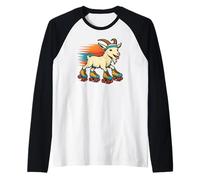 Capra Pattinaggio a rotelle Retro Vintage belga Amante Maglia con Maniche Raglan