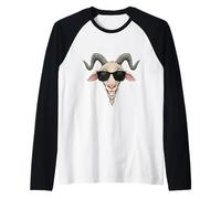 Capra Pet Funny Farm Animal Cool Shades Summer Sun Maglia con Maniche Raglan