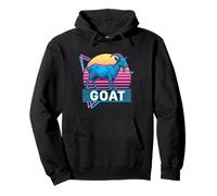 Capra Retro Vintage Synthwave Estetica Amante Animali Felpa con Cappuccio