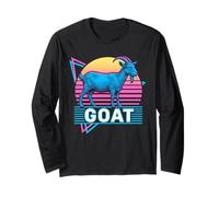 Capra Retro Vintage Synthwave Estetica Amante Animali Maglia a Manica