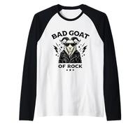 Capra Rock Style T-Shirt Perfetta per Gli Amanti del Rock e degli Animali Maglia con Maniche Raglan