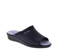 Caprarola, Ciabatte Donna in Pelle, Aperte, con Sottopiede in Pelle, Blu, 194