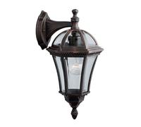 Capri Downlight da esterno in alluminio, marrone rustico e vetro, IP44