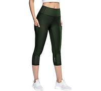 Capri Leggings da Donna Leggins Push up a Vita Alta Opaco Booty Scrunch Tessuto Ginocchio Pantaloni Corsa Comodi Morbidi Eleganti Jogging Fitness per Yoga, Allenamento in Palestra