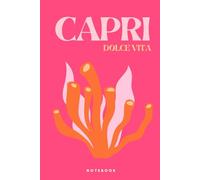 Capri NOTEBOOK: Pink and Orange Coral Flower Coffee Table Style Composition Book with 160 pages | 6 x 9 Inch | tropical island vibes summer beach art ... for girls, teens, women & college students