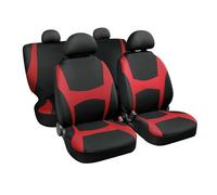 Capri, set fodere coordinate Nero/Rosso 2 anteriori, posteriori, 4 FODERA Auto