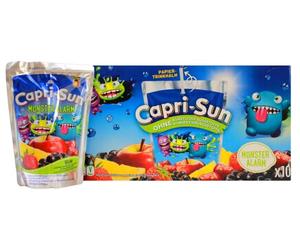 Capri Sun - Bevanda Analcolica Monster Alarm, 10x200ml | A base di Succo di Frutta, Gusto Originale con Mela, Ribes Nero, Amarena, Fragola e Lime