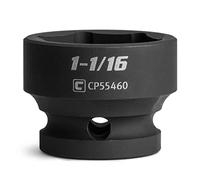 Capri Tools 1-1/16" Stubby Impact Socket, 1/2" Drive, 6 punti, SAE