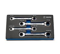 Capri Tools Chiave a cricchetto reversibile 4 in 1 a 120 denti, metrica e SAE, 4 pezzi con 16 misure