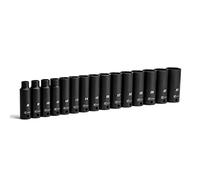 Capri Tools CP53000-15MD - Set di chiavi a bussola metriche da 3/8" (15 pezzi), set profondo, 8-22 mm