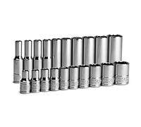 Capri Tools da 1/4" Set di chiavi a bussola basse e profonde, SAE, 3/16 su 9/16", SAE, 20 pezzi.