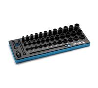 Capri Tools Drive Master - Set di chiavi a bussola da 3/8", con estensioni e giunto universale, SAE, 5/16" a 1", 40 pezzi con vassoio da meccanico