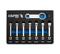 Capri Tools Set adattatore coppia 1/2", estremità scatola 12 punti, 9/16 a 1", SAE, 8 pezzi con vassoio meccanico