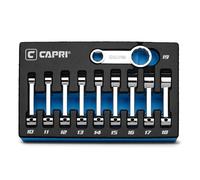 Capri Tools Set di adattatori dinamometrici da 3/8", estremità a 12 punti, da 10 a 19 mm, metrici, 10 pezzi con vassoio da meccanico