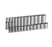 Capri Tools Set di bussole a 12 punti poco profondi e profondi, metriche, da 8 a 19 mm, 24 pezzi