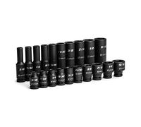 Capri Tools - Set di bussole a percussione, 1/4" (poco profondi e profondi, 3/16-9/16 ".)