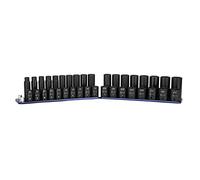 Capri Tools Set di bussole metriche a impatto basso e profondo, 1/2", da 10 a 27 mm, 36 pezzi con guida a bussola in alluminio billet (CP55000-36MSDR)