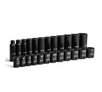 Capri Tools Set di chiavi a bussola a impatto basso e profondo SAE da 3/8" (24 pezzi)