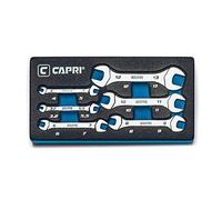 Capri Tools Set di chiavi a testa aperta Slim mini, metriche, da 3,2 a 13 mm, 6 pezzi